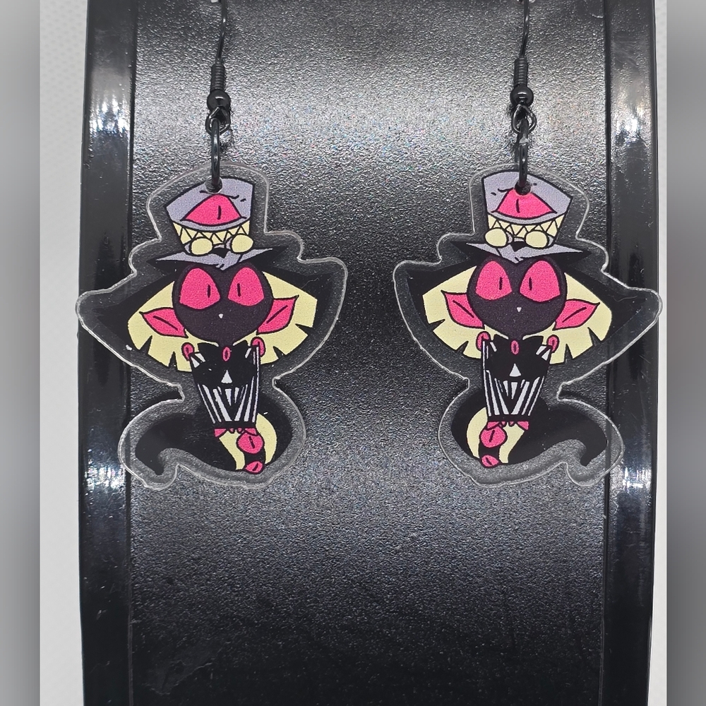 SIR PENTIOUS - Hazbin Hotel Inspired Dangle‎ Earrings! Handmade! Hypo-Allergenic